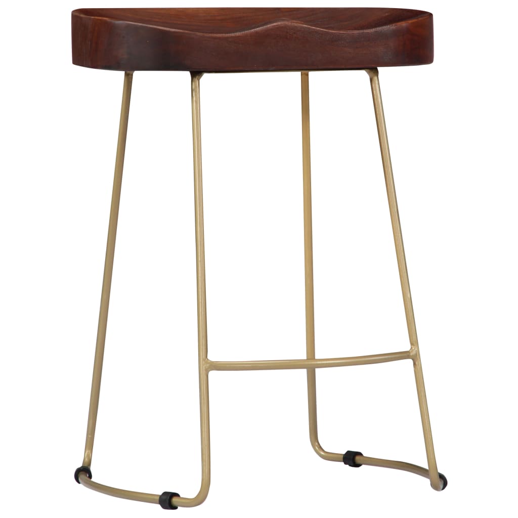 Elegant Gavin Bar Stools, Set of 2 in Solid Mango Wood