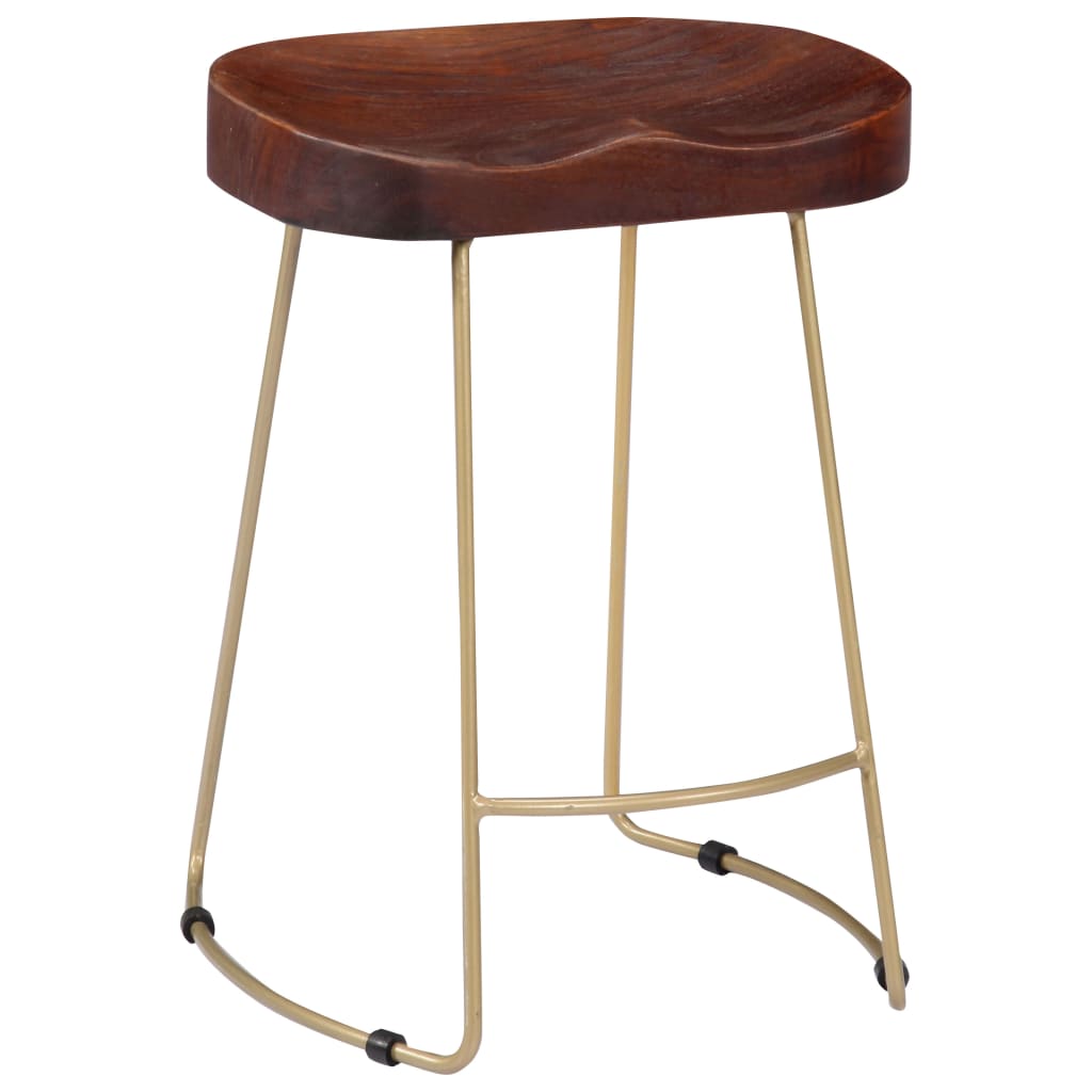 Elegant Gavin Bar Stools, Set of 2 in Solid Mango Wood
