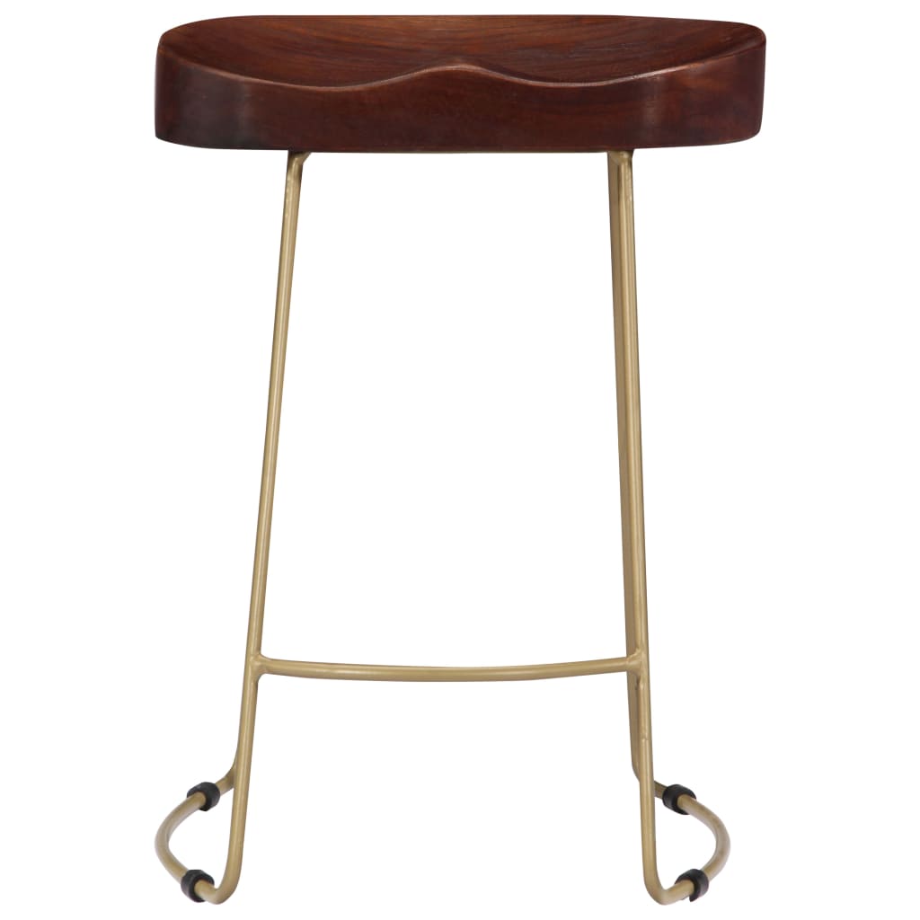 Elegant Gavin Bar Stools, Set of 2 in Solid Mango Wood