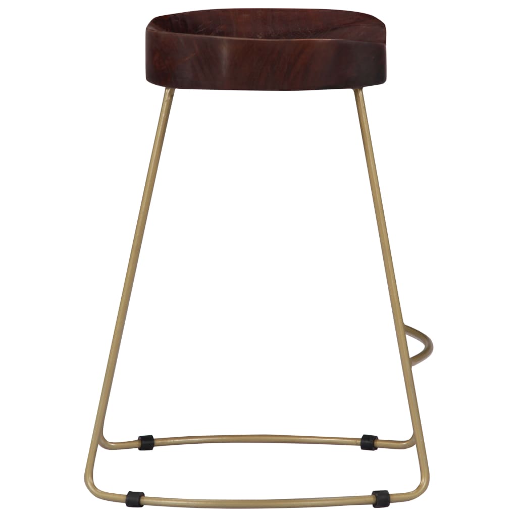 Elegant Gavin Bar Stools, Set of 2 in Solid Mango Wood