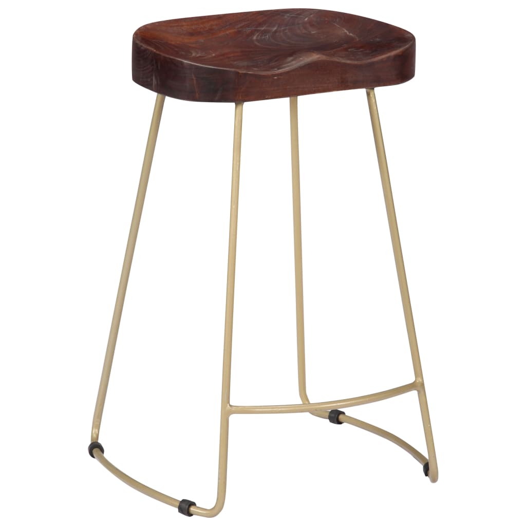 Elegant Gavin Bar Stools, Set of 2 in Solid Mango Wood