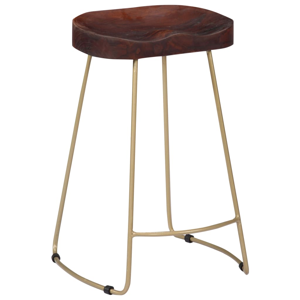 Elegant Gavin Bar Stools, Set of 2 in Solid Mango Wood