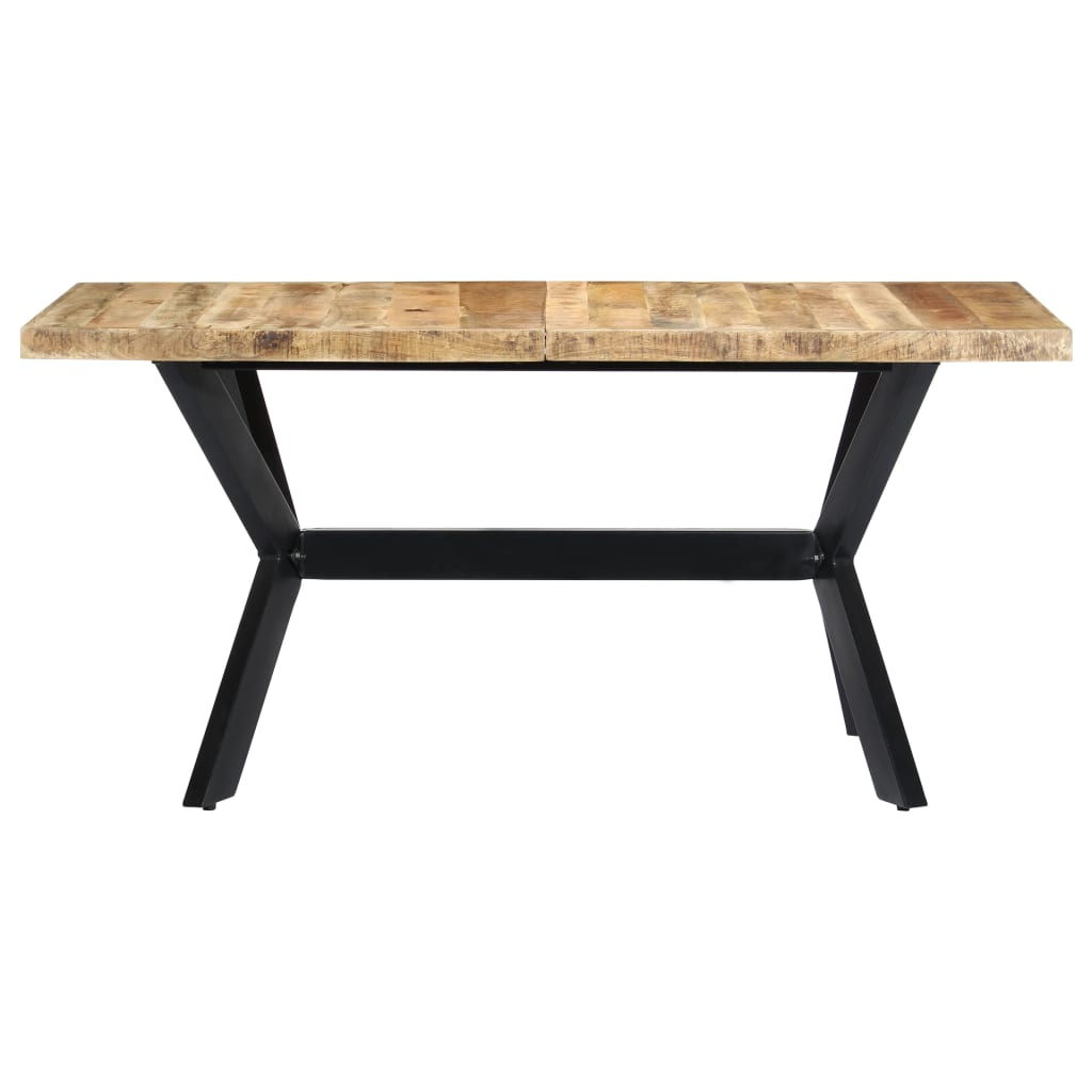 Solid Mango Wood Dining Table, 140x70x75 cm - Rustic Charm
