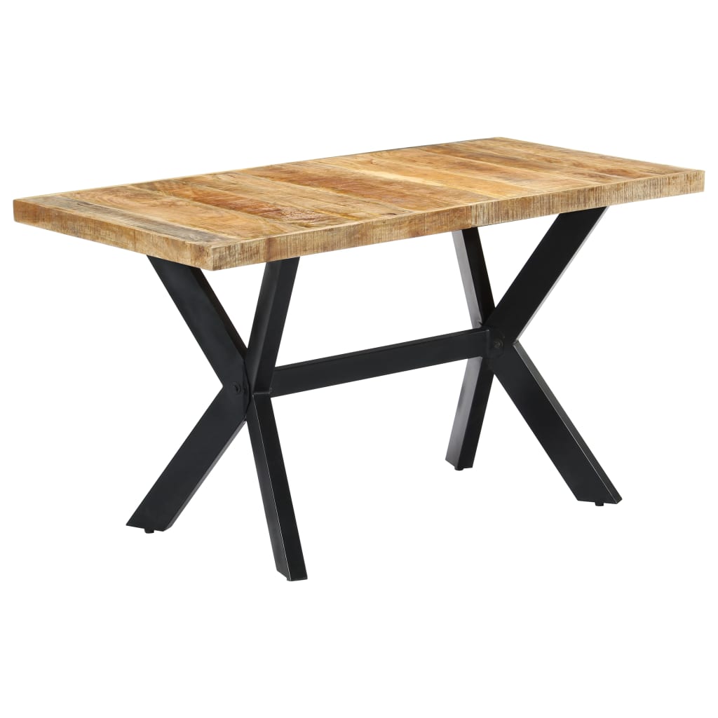 Solid Mango Wood Dining Table, 140x70x75 cm - Rustic Charm