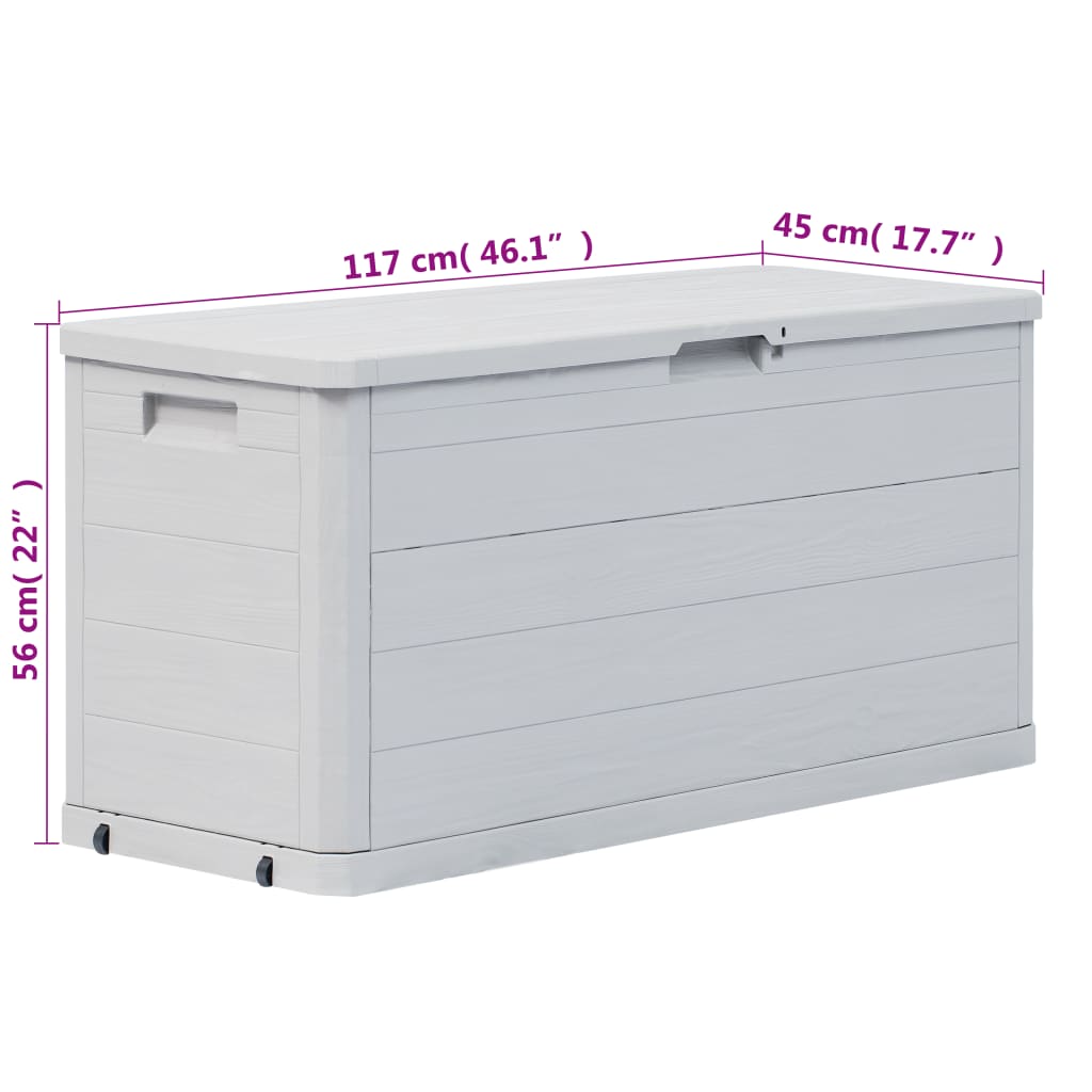 Light Grey 280L Garden Storage Box - Durable & Spacious Solution