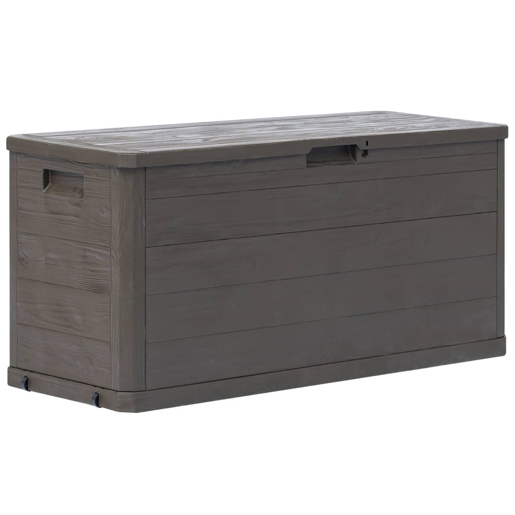 Brown 280L Garden Storage Box - Durable Outdoor Organizer