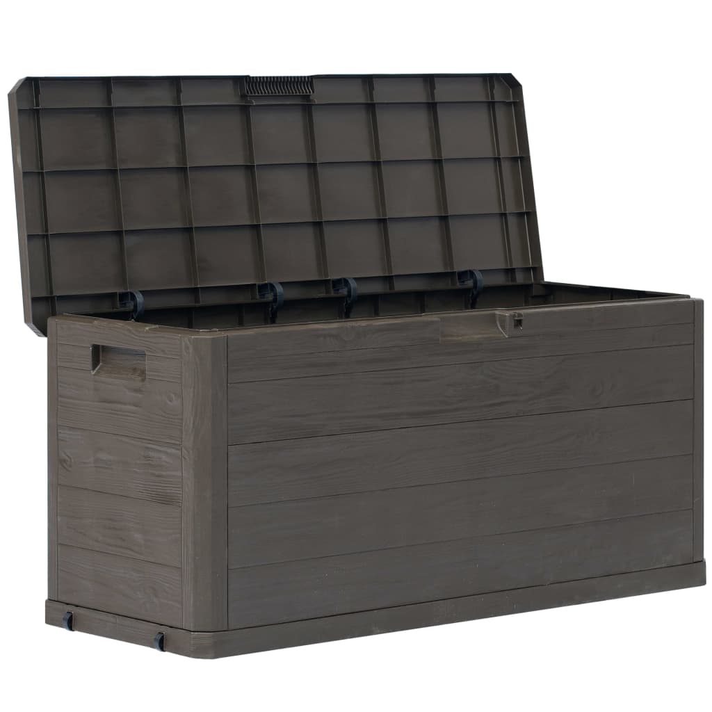Brown 280L Garden Storage Box - Durable Outdoor Organizer
