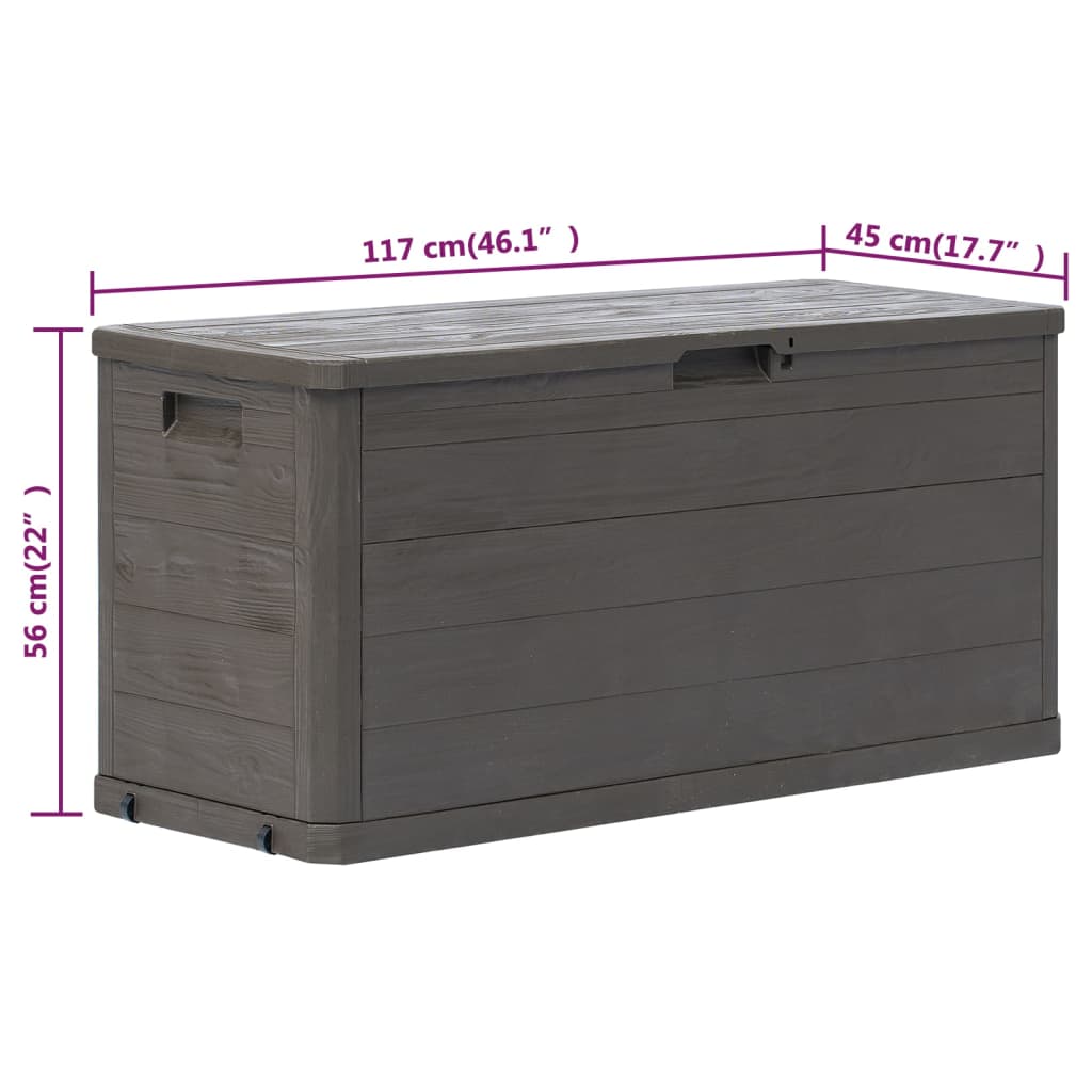 Brown 280L Garden Storage Box - Durable Outdoor Organizer