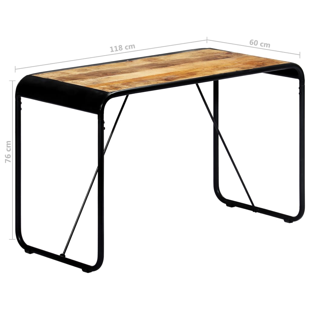 Solid Mango Wood Dining Table 118x60x76 cm - Rustic Charm