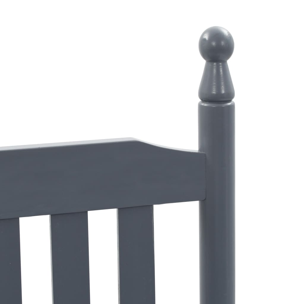 Stylish Grey Poplar Wood Rocking Chair with Curved Seat