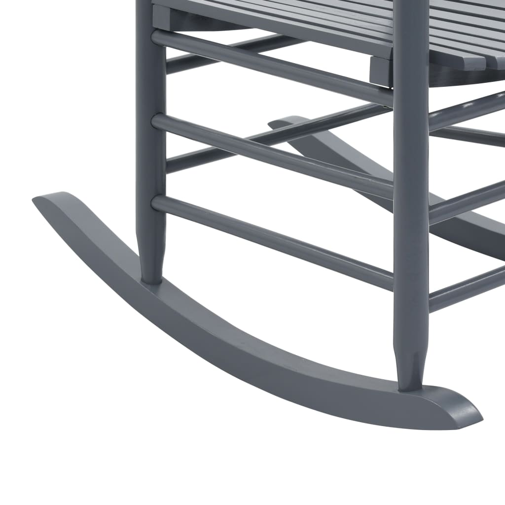 Stylish Grey Poplar Wood Rocking Chair with Curved Seat