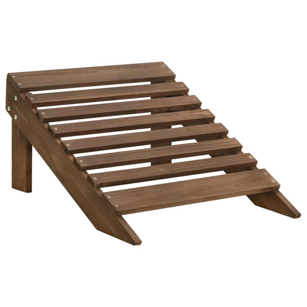 Wooden Garden Chair & Ottoman Set - Elegant Brown Finish