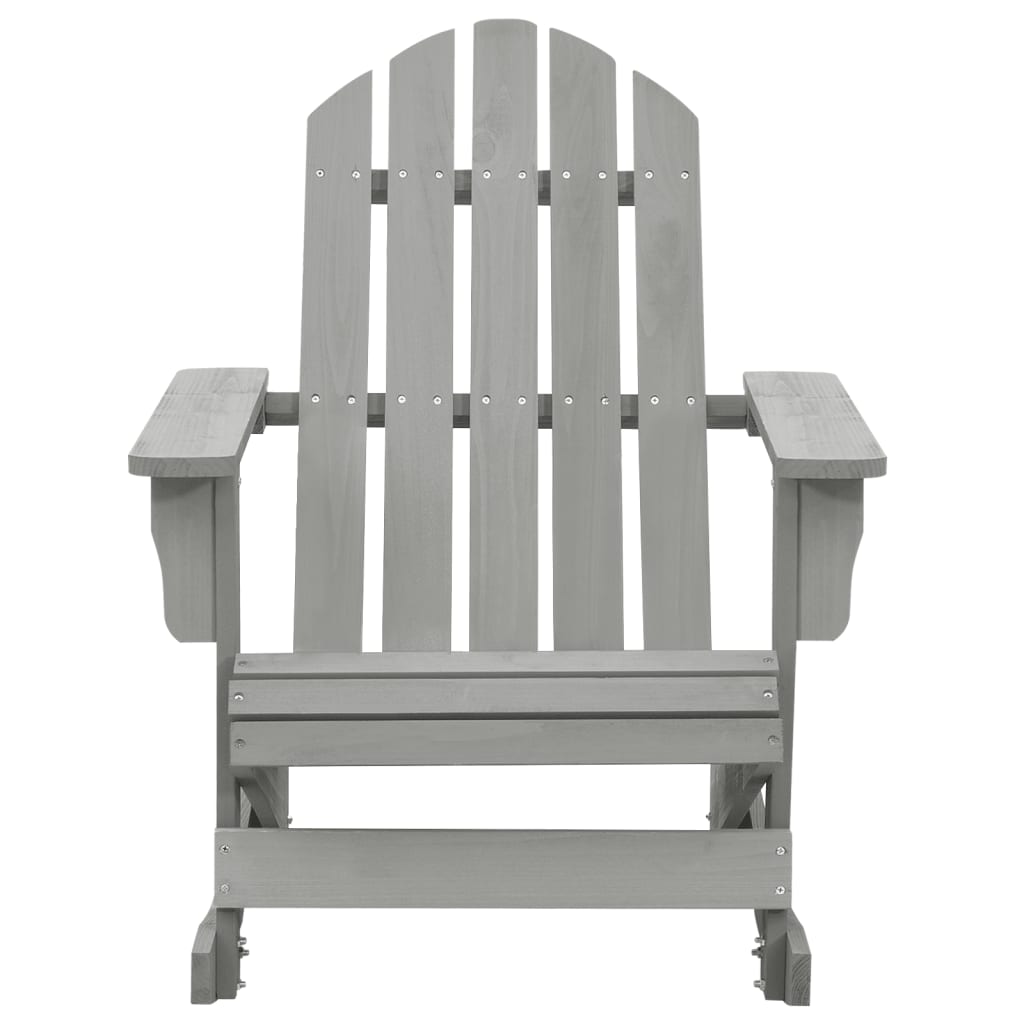 Elegant Grey Wooden Garden Rocking Chair - Stylish Outdoor Seating