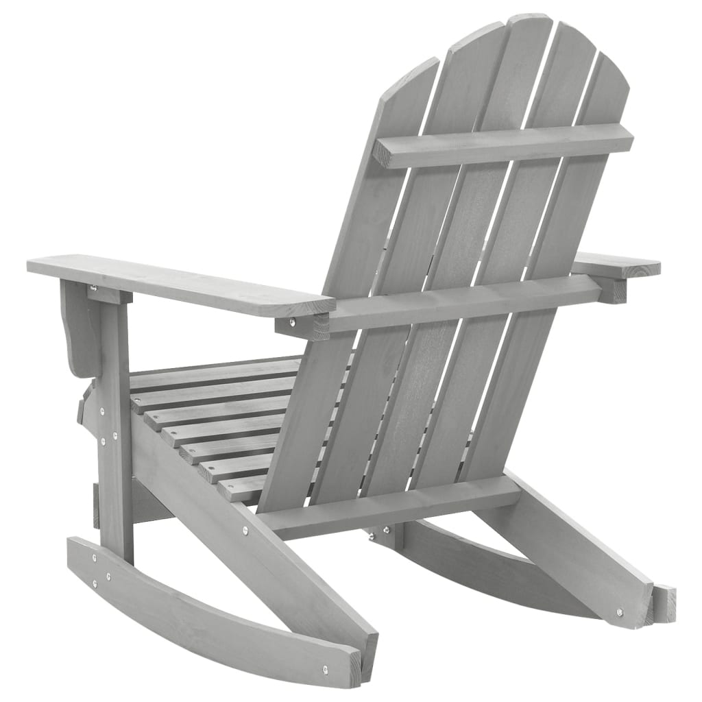 Elegant Grey Wooden Garden Rocking Chair - Stylish Outdoor Seating