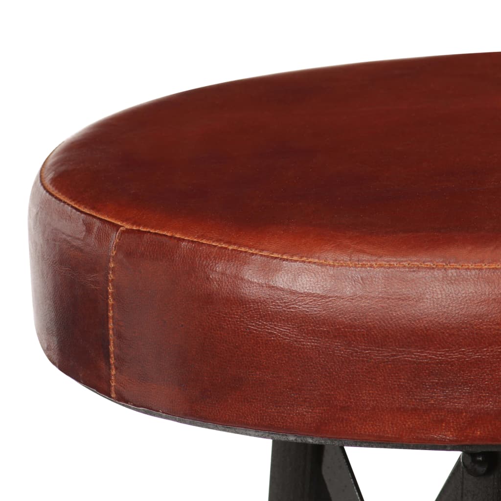 Real Leather Bar Stools, Set of 2 - Elegant & Durable Seating