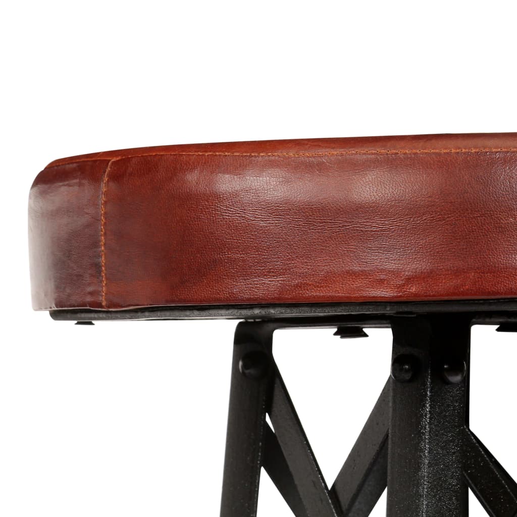 Real Leather Bar Stools, Set of 2 - Elegant & Durable Seating