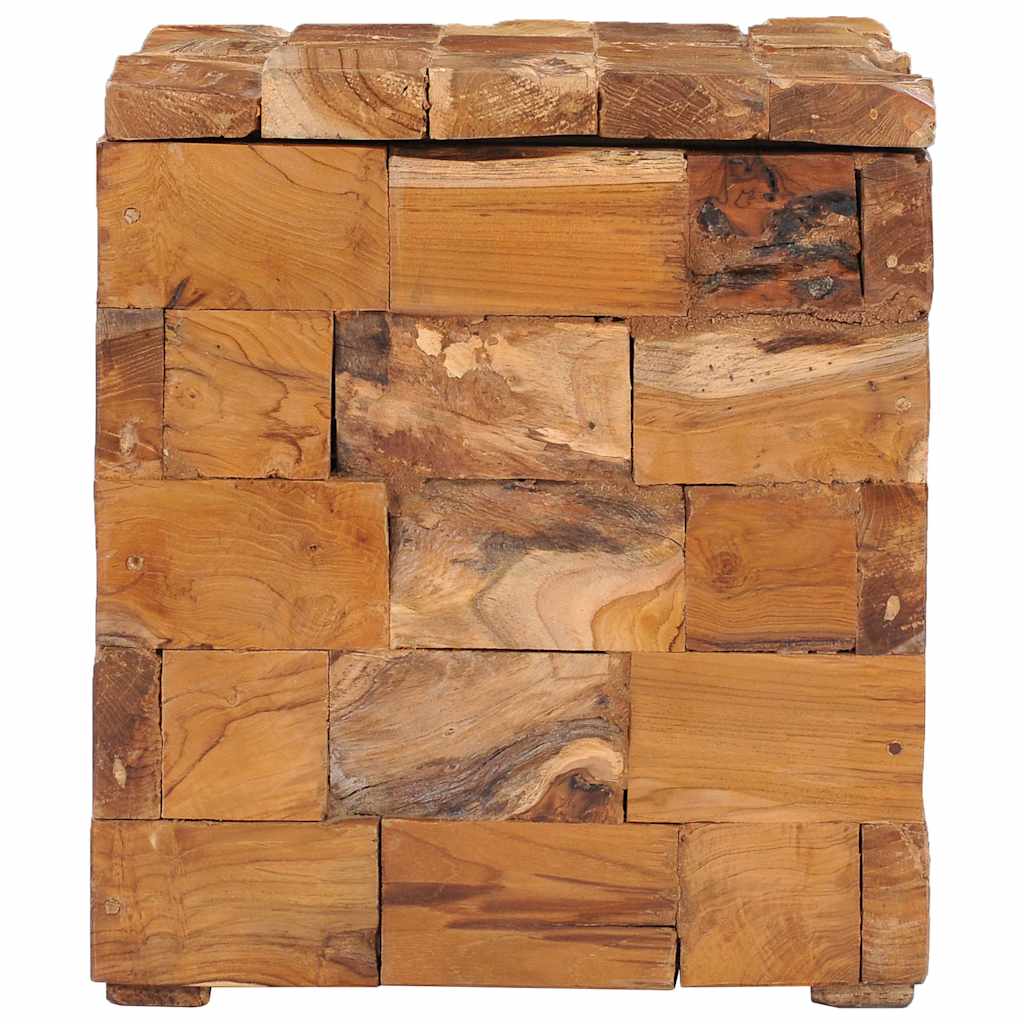 Solid Teak Wood Storage Stool - Durable and Stylish Seating Solution