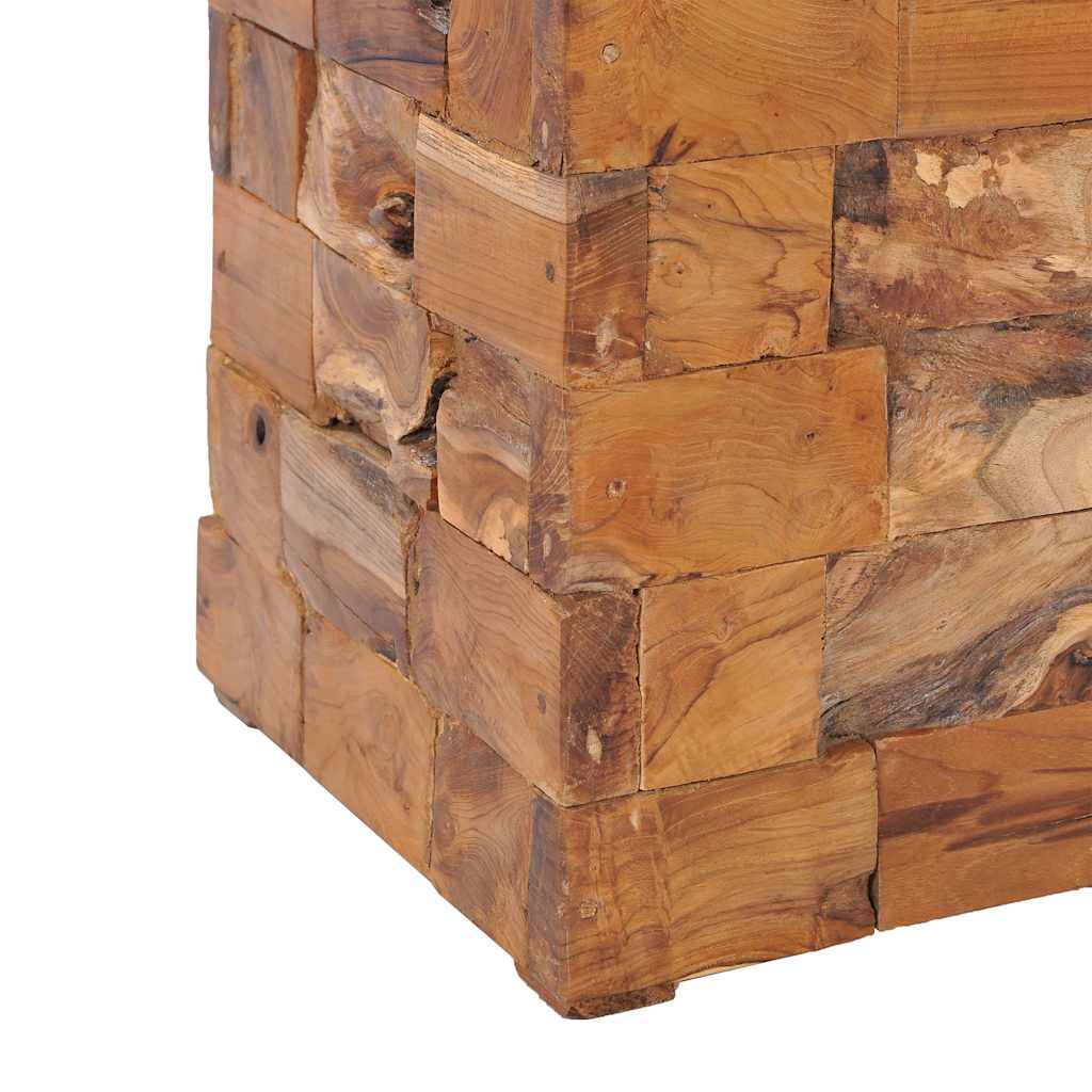 Solid Teak Wood Storage Stool - Durable and Stylish Seating Solution