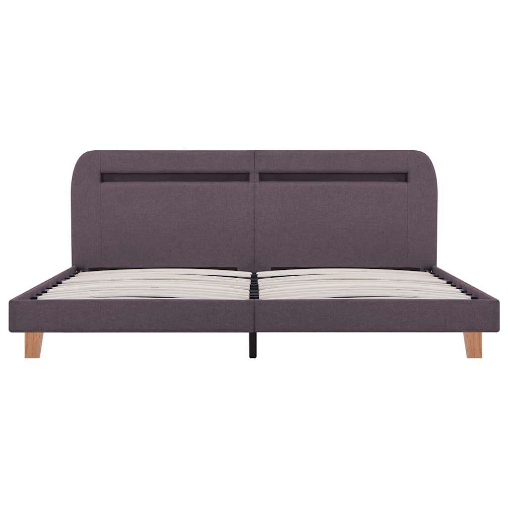 King Size Taupe Fabric LED Bed Frame - 150x200 cm (No Mattress)