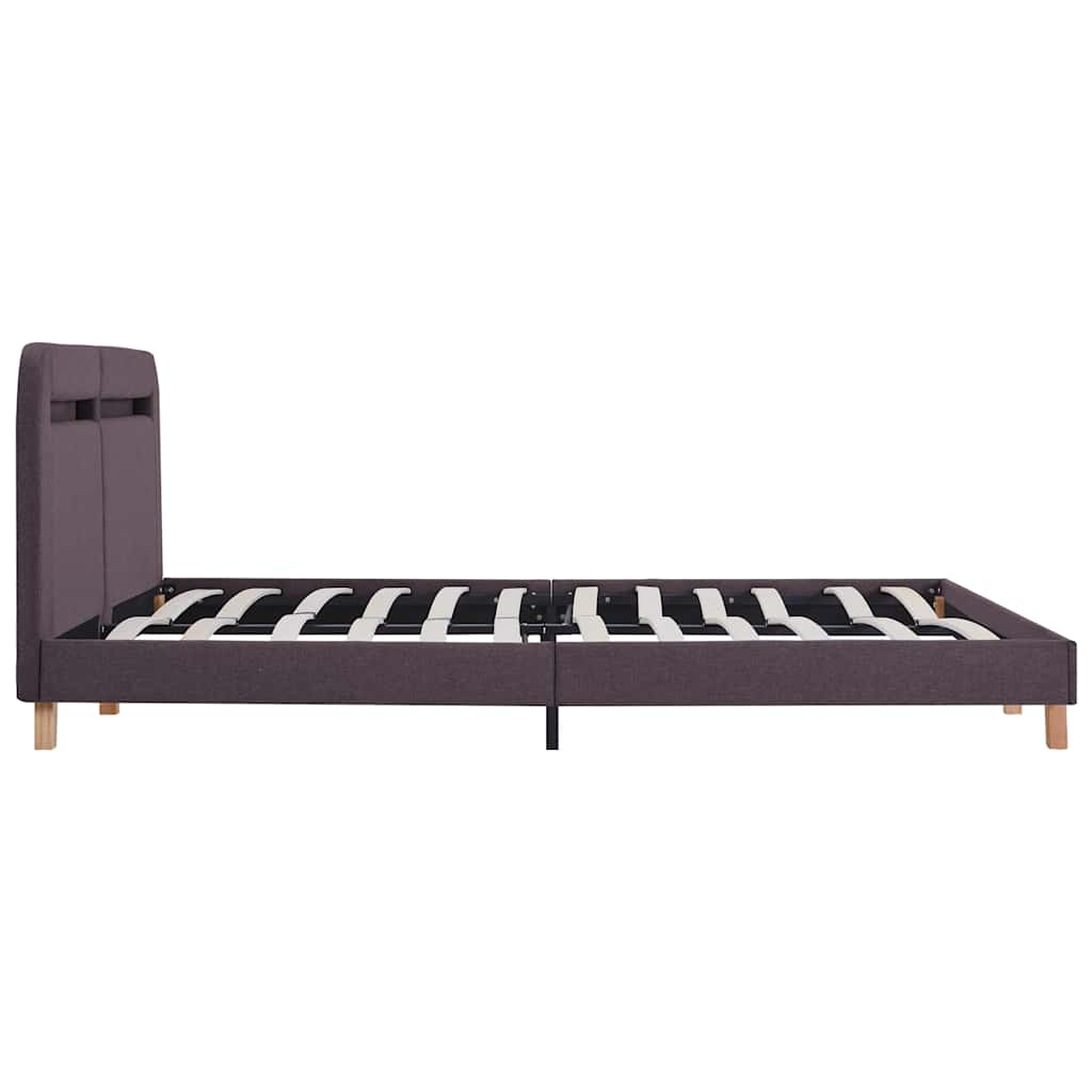 King Size Taupe Fabric LED Bed Frame - 150x200 cm (No Mattress)