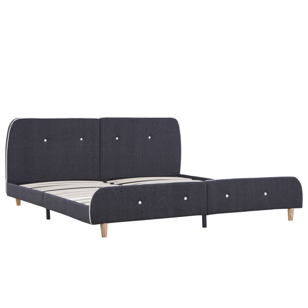 Dark Grey Fabric King Size Bed Frame 150x200 cm - No Mattress