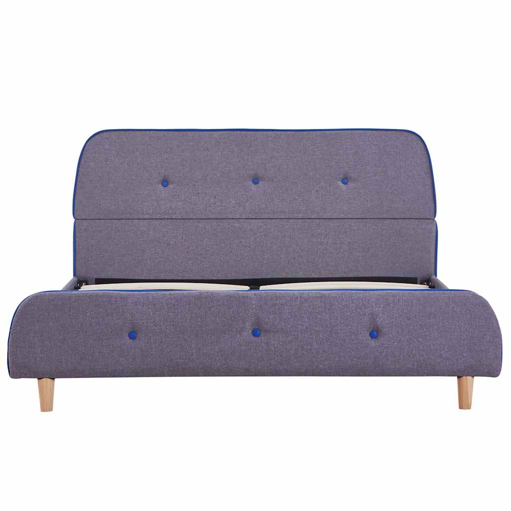 Light Grey Fabric Double Bed Frame 135x190 cm (No Mattress)