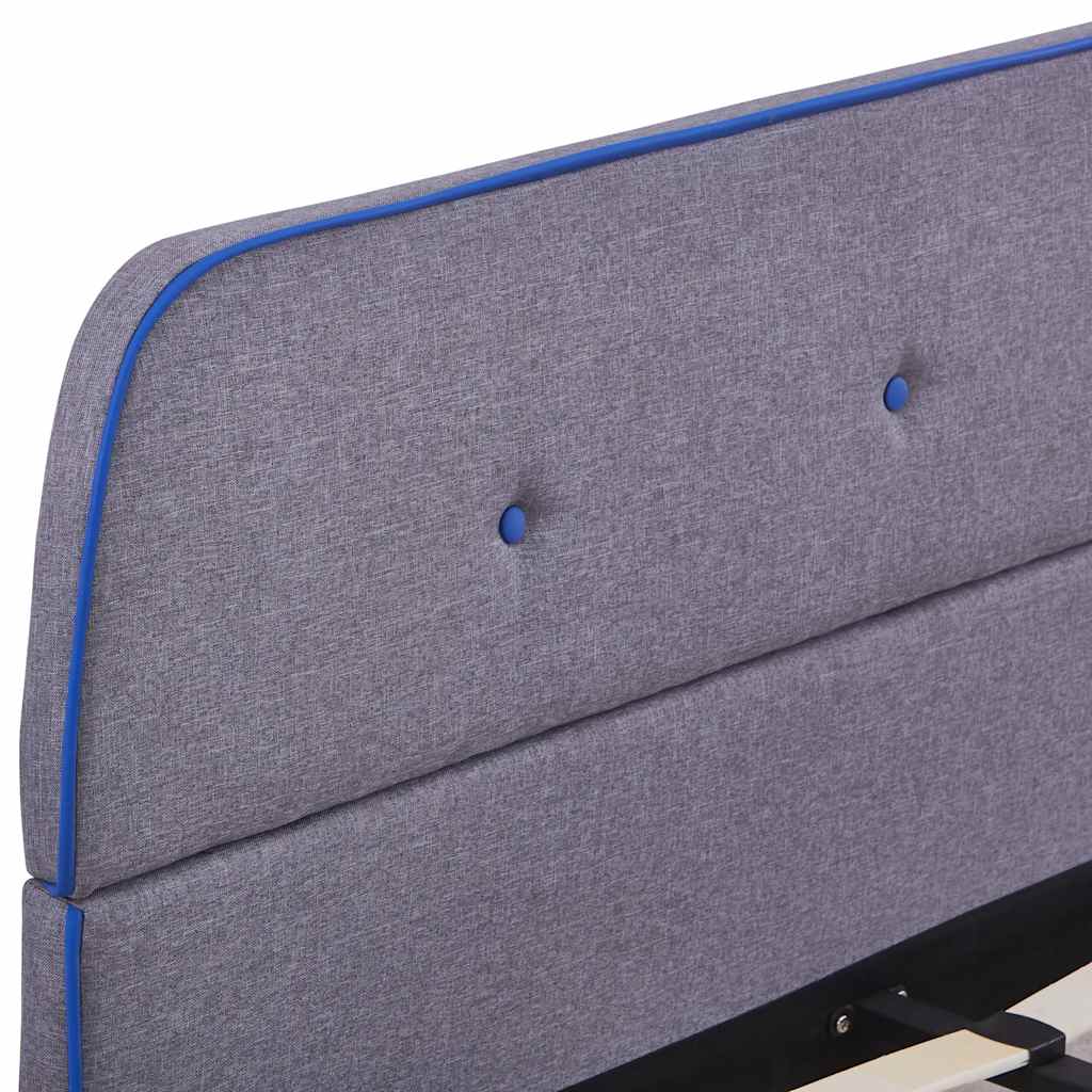 Light Grey Fabric Double Bed Frame 135x190 cm (No Mattress)