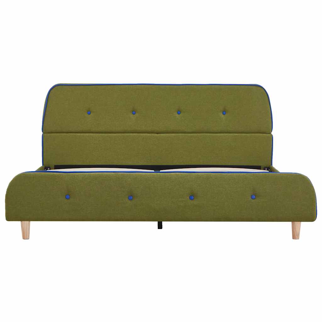 Green Fabric Double Bed Frame 135x190 cm - No Mattress Included
