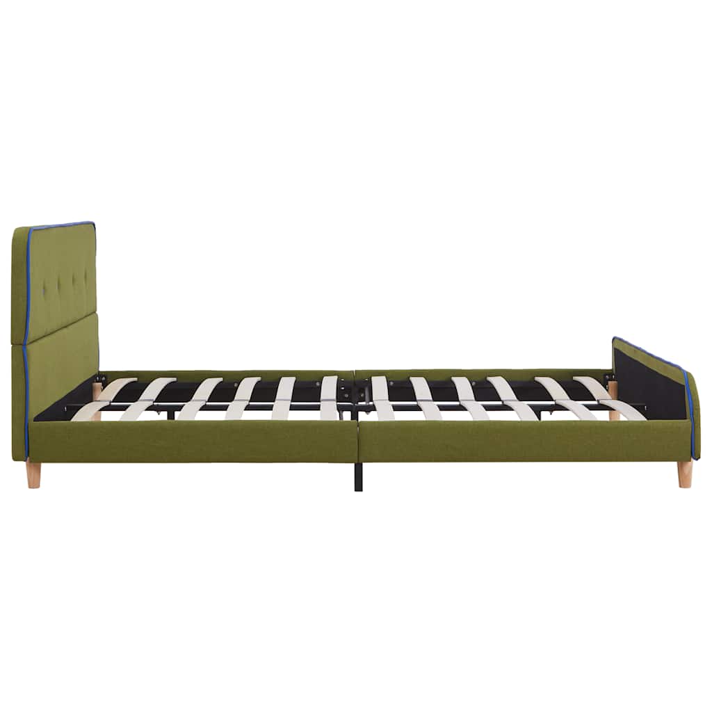 Green Fabric Double Bed Frame 135x190 cm - No Mattress Included