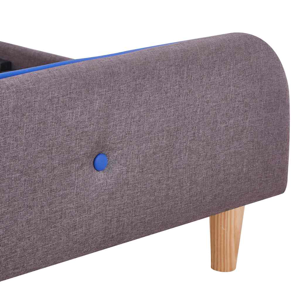 King Size Taupe Fabric Bed Frame 150x200 cm (No Mattress)