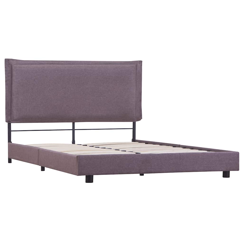 Taupe Fabric Double Bed Frame 135x190 cm - No Mattress Included
