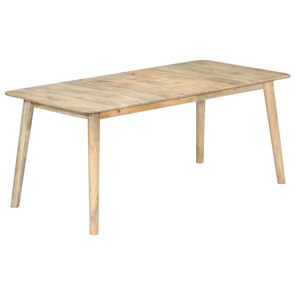 Solid Mango Wood Dining Table - 180x90x76 cm Rustic Charm