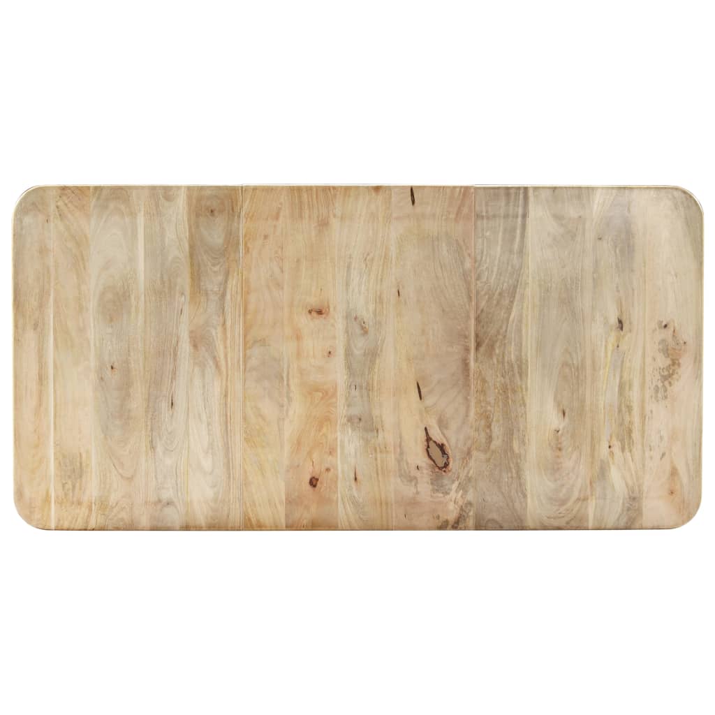 Solid Mango Wood Dining Table - 180x90x76 cm Rustic Charm
