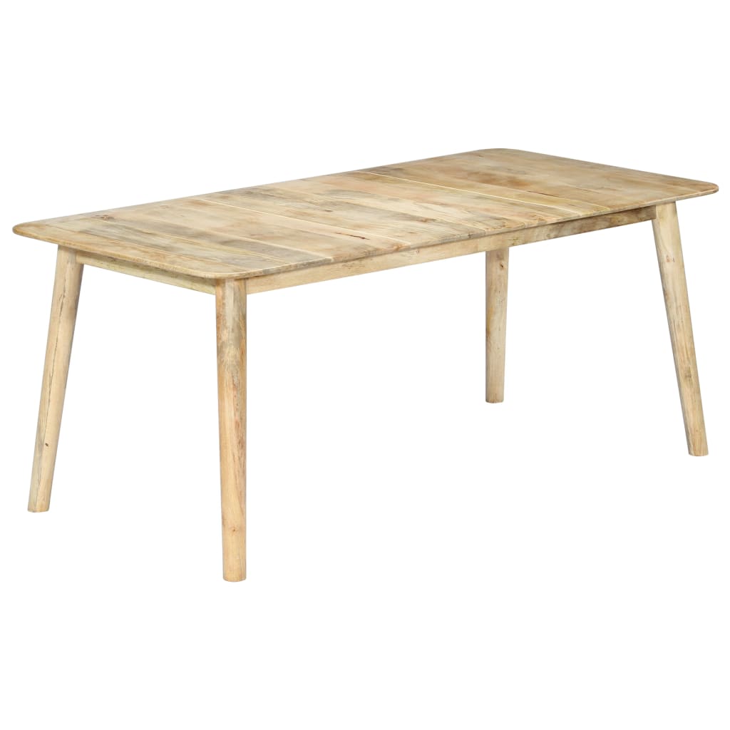 Solid Mango Wood Dining Table - 180x90x76 cm Rustic Charm