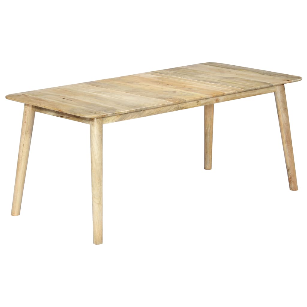 Solid Mango Wood Dining Table - 180x90x76 cm Rustic Charm