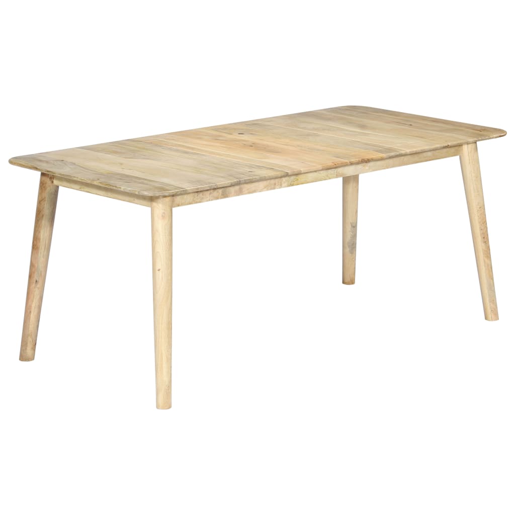 Solid Mango Wood Dining Table - 180x90x76 cm Rustic Charm