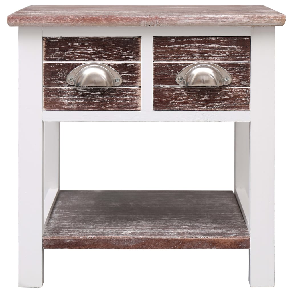 Side Table Brown 40x40x40 cm Paulownia Wood