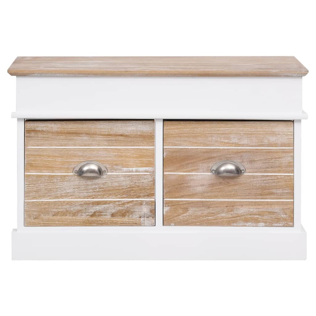 Compact Paulownia Wood Hall Bench, 70x35x45 cm - Natural Finish