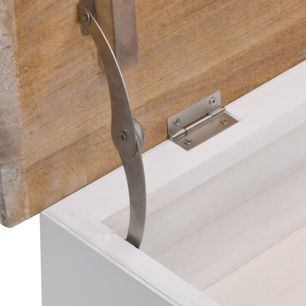Compact Paulownia Wood Hall Bench, 70x35x45 cm - Natural Finish