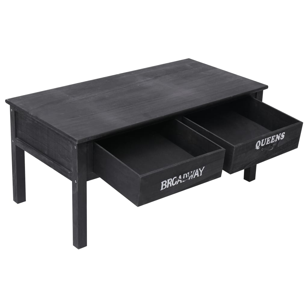 Coffee Table Black 100x50x45 cm Wood