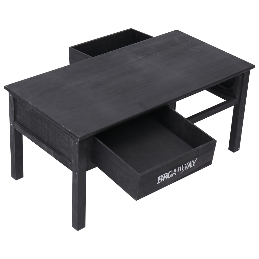 Coffee Table Black 100x50x45 cm Wood