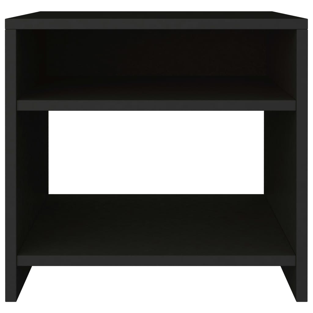 2 Black Engineered Wood Bedside Cabinets 40x30x40 cm