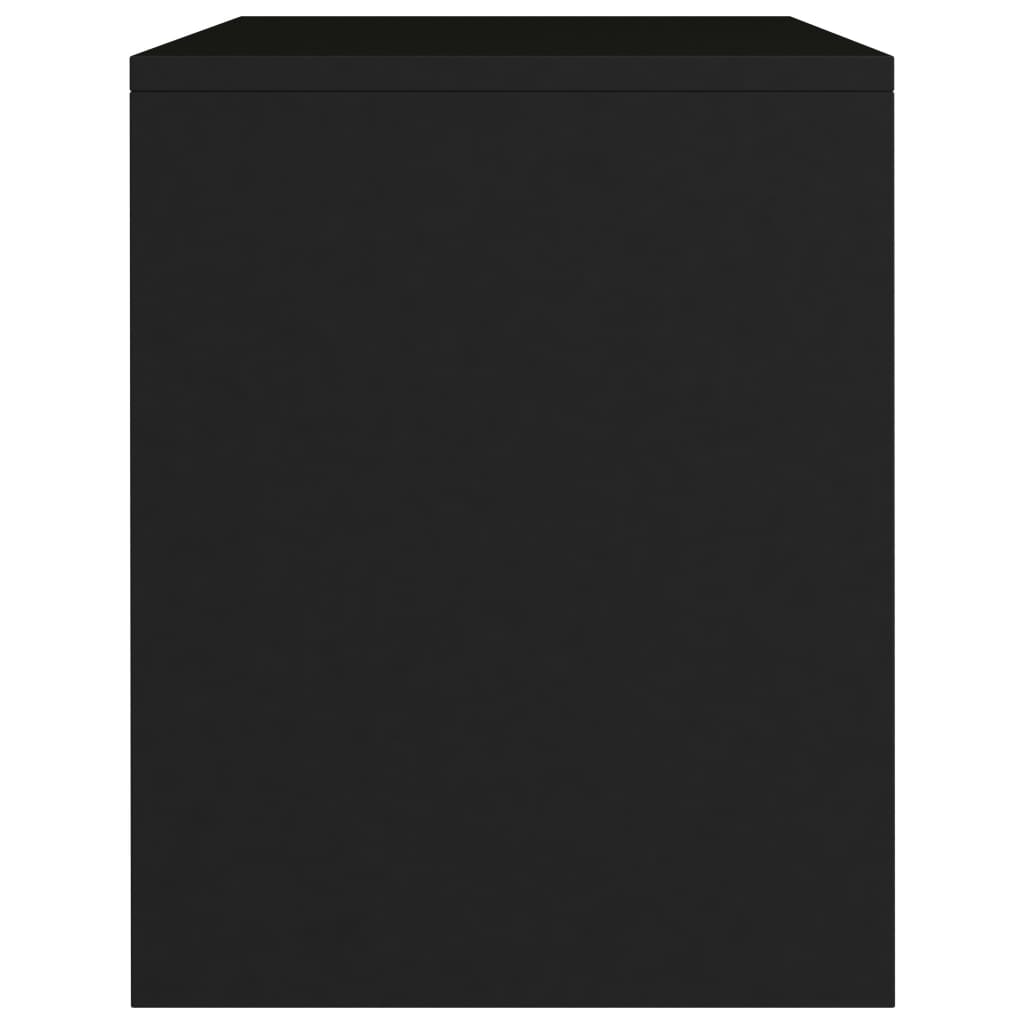 2 Black Engineered Wood Bedside Cabinets 40x30x40 cm