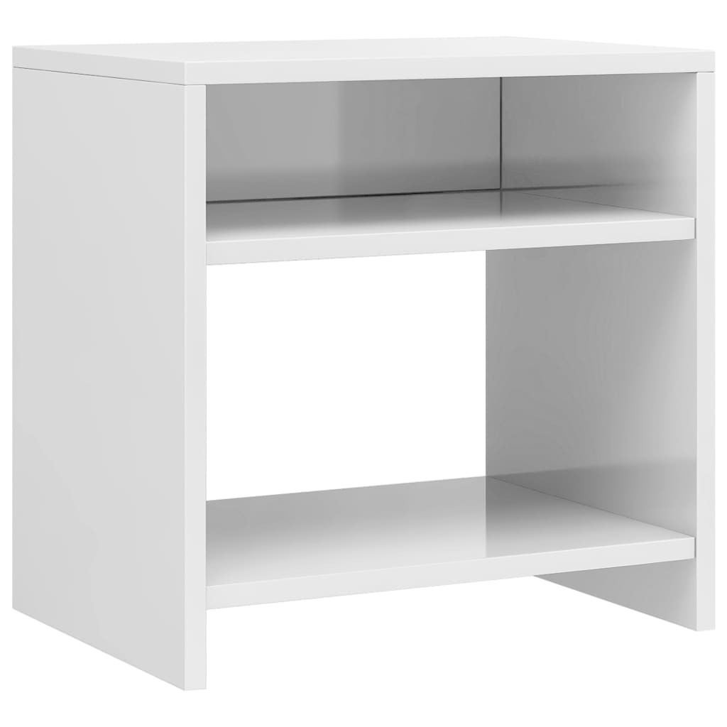 High Gloss White Bedside Cabinet, Engineered Wood, 40x30x40 cm