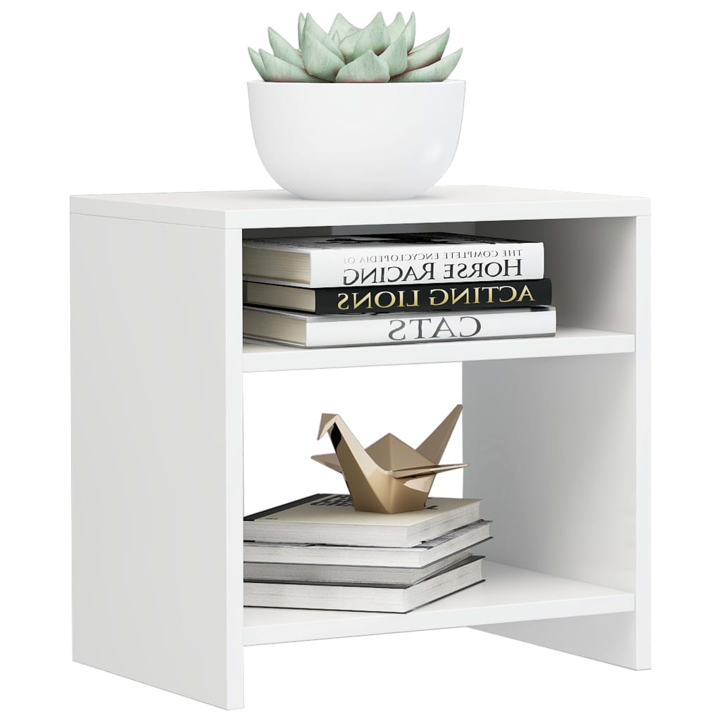 High Gloss White Bedside Cabinet, Engineered Wood, 40x30x40 cm