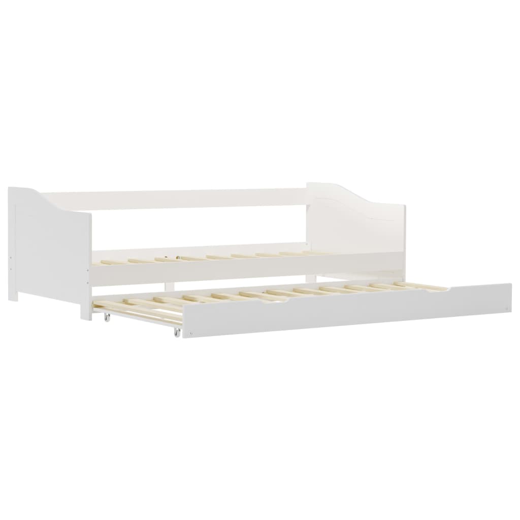 White Pinewood Pull-out Sofa Bed Frame 90x200 cm - No Mattress