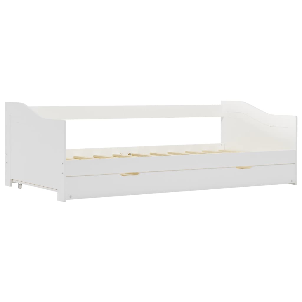 White Pinewood Pull-out Sofa Bed Frame 90x200 cm - No Mattress