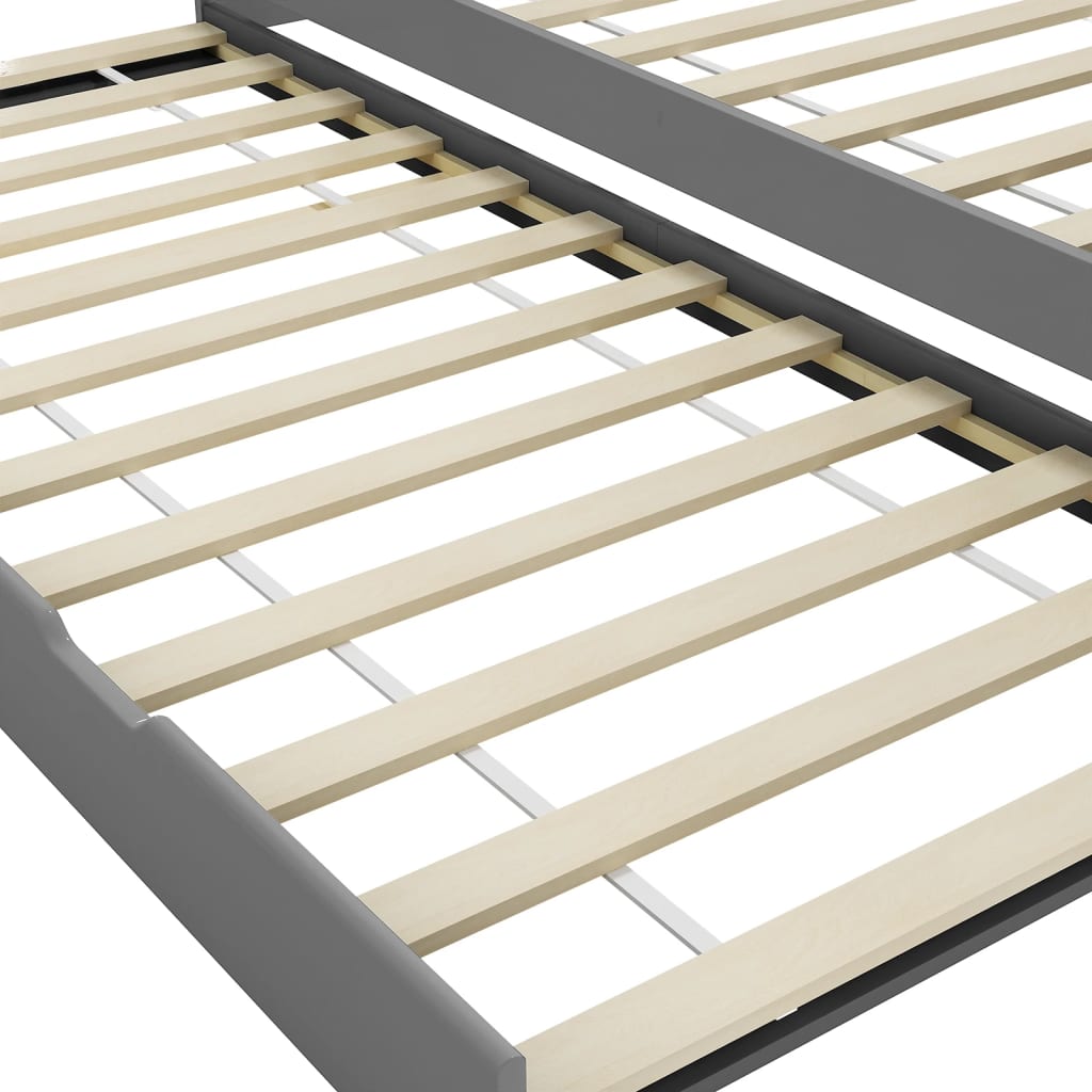 Grey Metal Pull-Out Sofa Bed Frame 90x200 cm - No Mattress