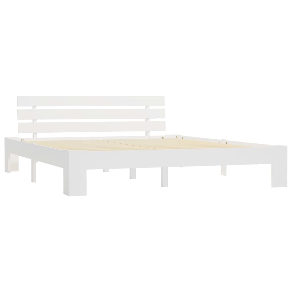 Solid Pine Bed Frame White 160x200cm - No Mattress Included