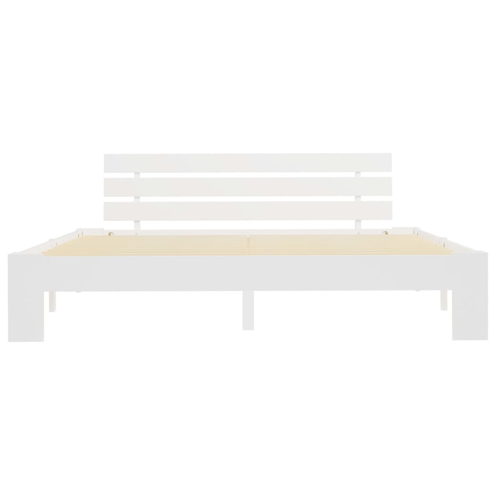 Solid Pine Bed Frame White 160x200cm - No Mattress Included